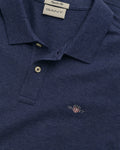 DK JEANSBLUE MELANGE, REG SHIELD SS PIQUE POLO, CLOSE-UP BY GANT AU.