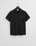 BLACK, SLIM SHIELD SS PIQUE POLO BY GANT AU.