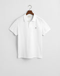 WHITE, SLIM SHIELD SS PIQUE POLO BY GANT AU.