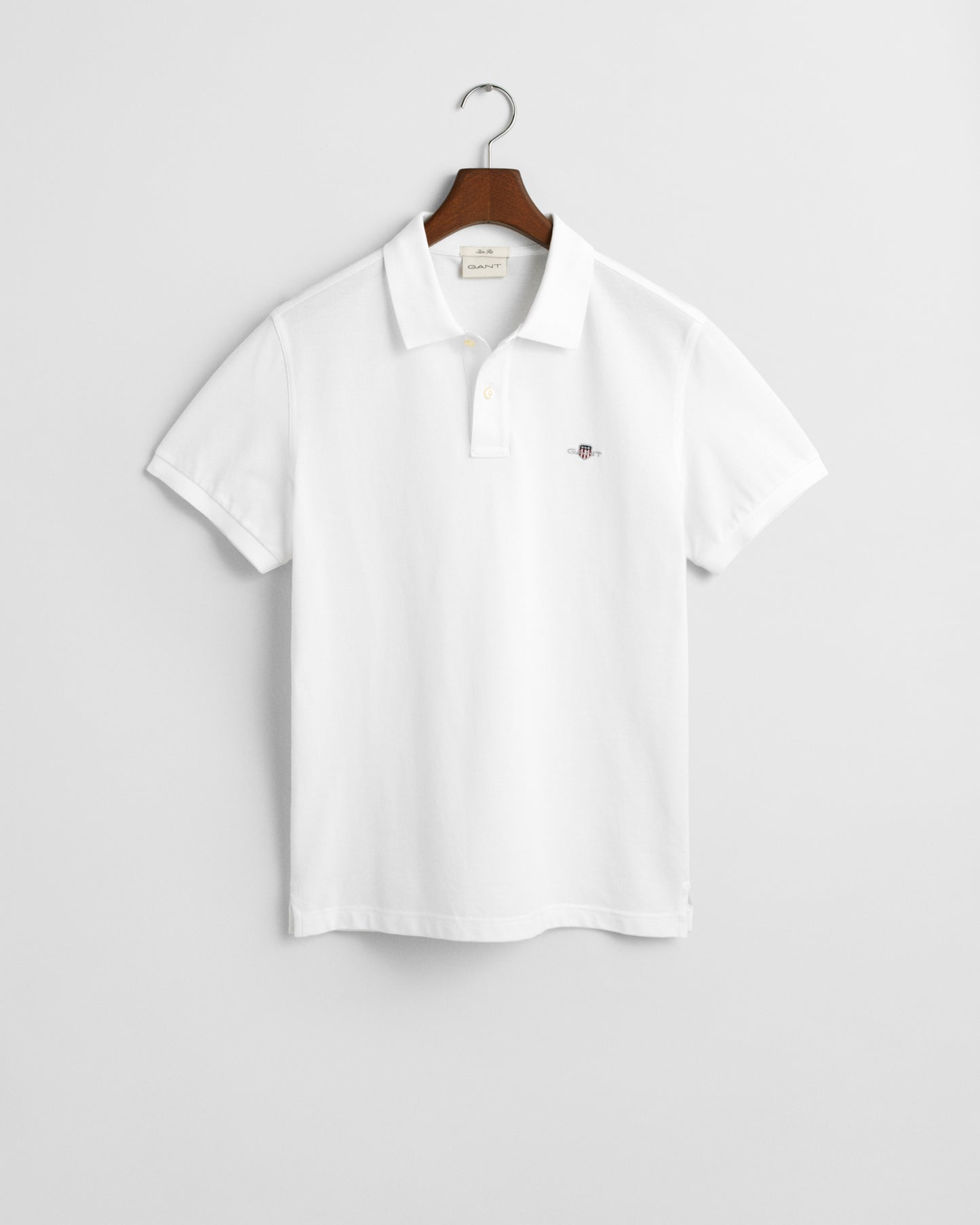 WHITE, SLIM SHIELD SS PIQUE POLO BY GANT AU.