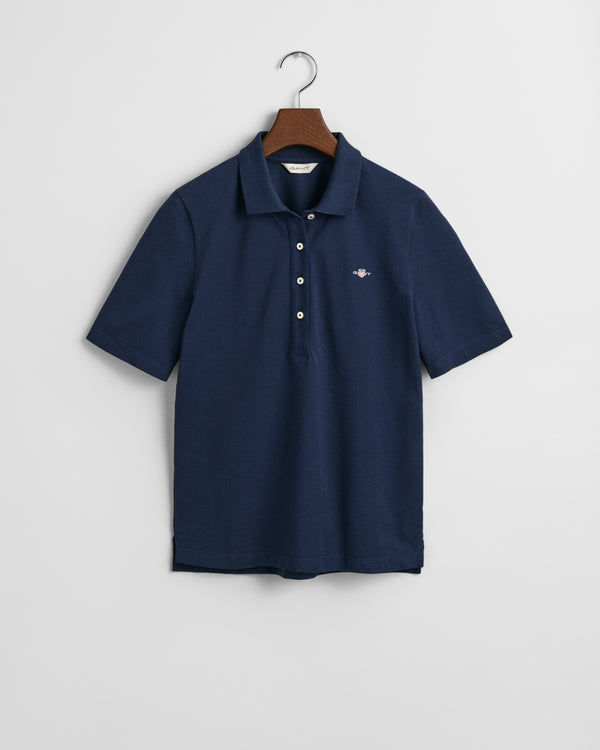 EVENING BLUE, SLIM SHIELD SS PIQUE POLO BY GANT AU.