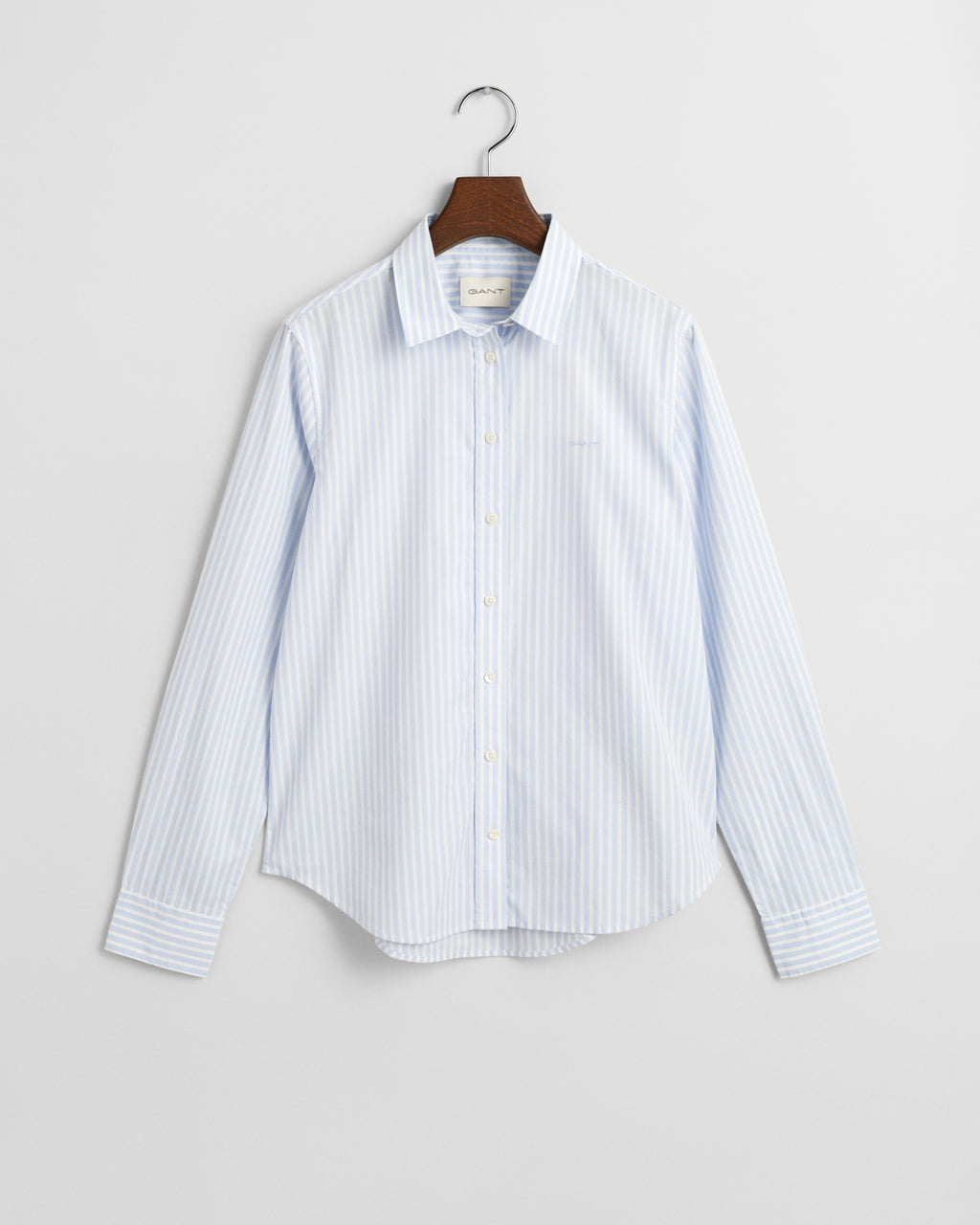 LIGHT BLUE, REG CLASSIC POPLIN STRIPED SHIRT BY GANT AU.