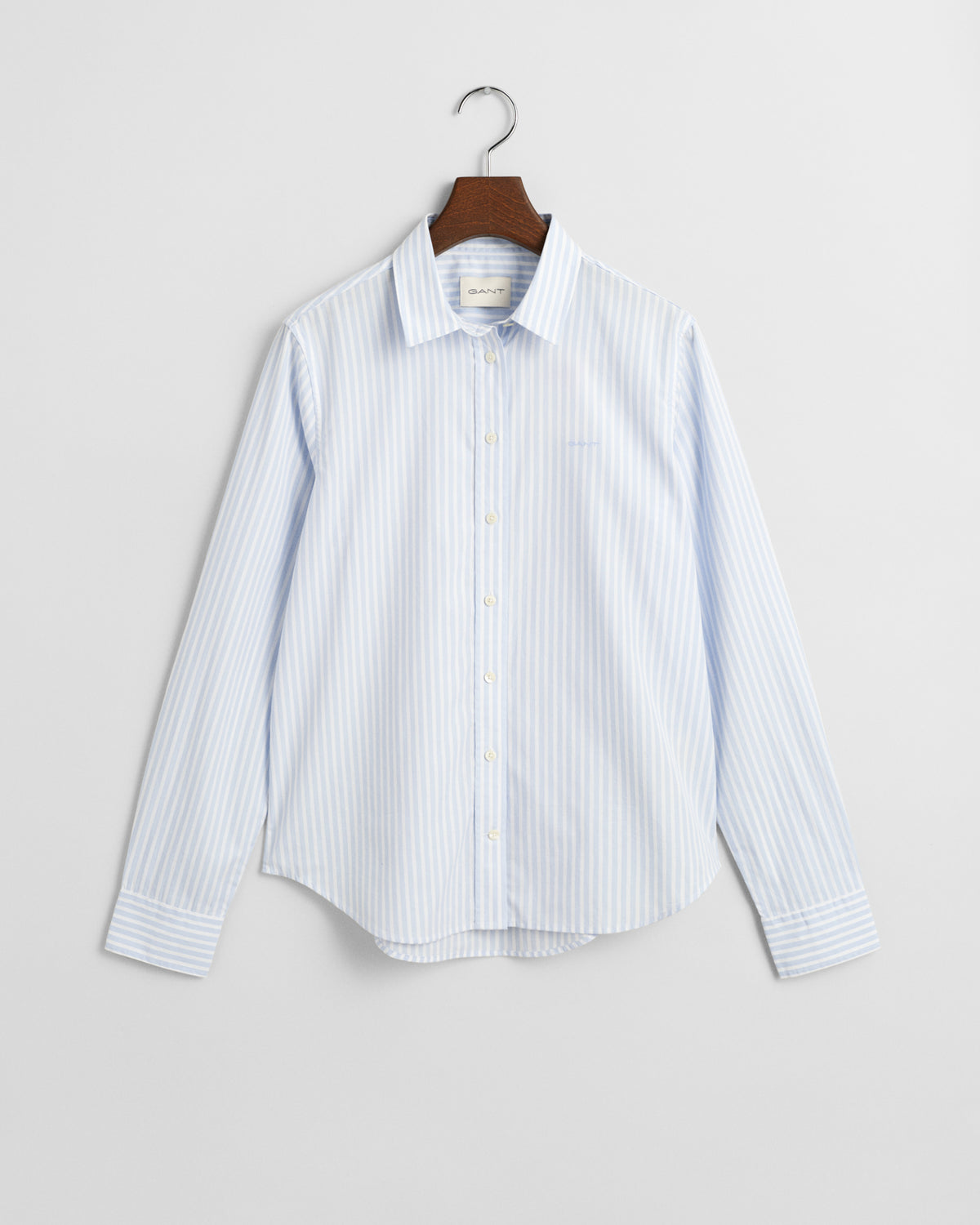 LIGHT BLUE, REG CLASSIC POPLIN STRIPED SHIRT BY GANT AU.