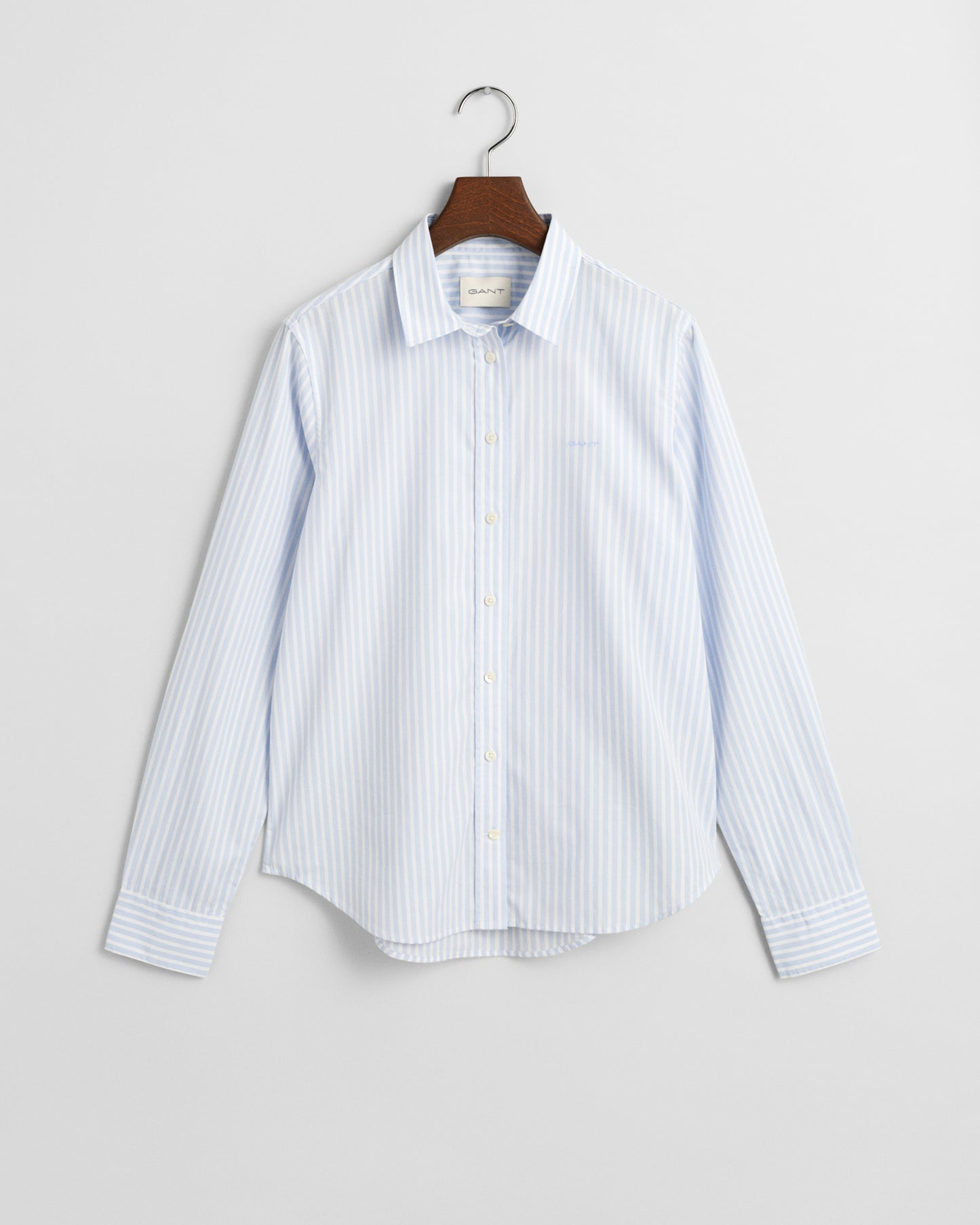 LIGHT BLUE, REG CLASSIC POPLIN STRIPED SHIRT BY GANT AU.