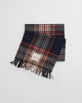 EVENING BLUE, TARTAN CHECK WOOL SCARF BY GANT AU.