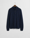 EVENING BLUE, WOOL BLEND NEPS HALF BUTTONED BY GANT AU.