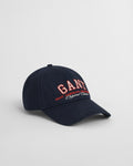 EVENING BLUE, CREST GRAPHIC COTTON TWILL CAP BY GANT AU.
