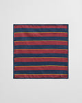 PLUMPED RED, STRIPED POCKET SQUARE BY GANT AU.