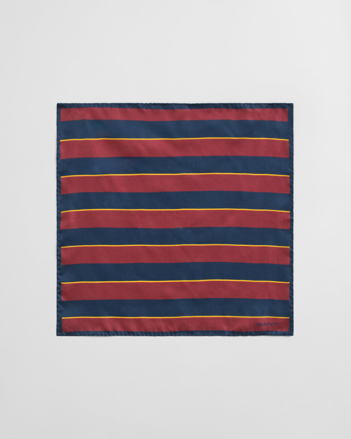 PLUMPED RED, STRIPED POCKET SQUARE BY GANT AU.