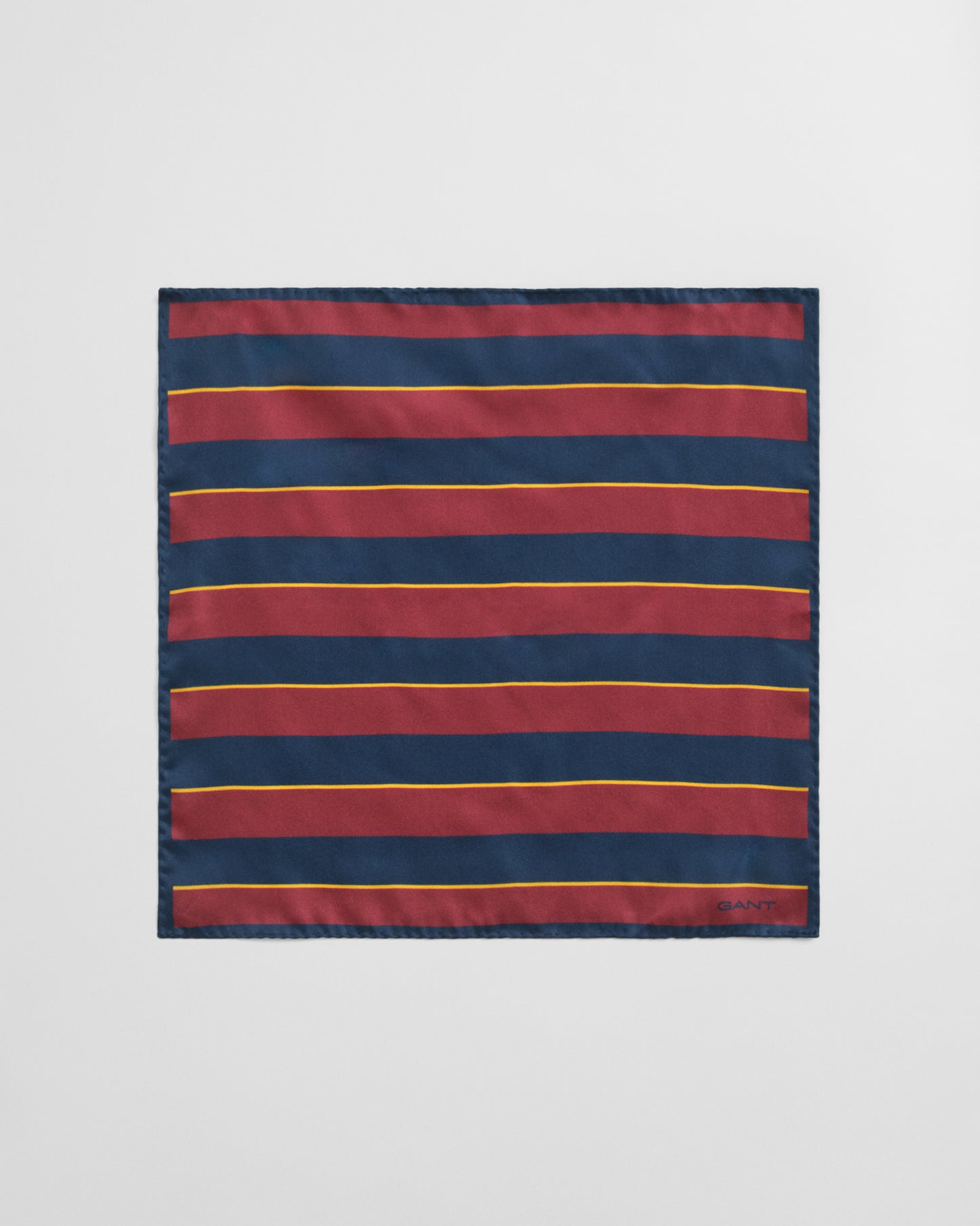 PLUMPED RED, STRIPED POCKET SQUARE BY GANT AU.