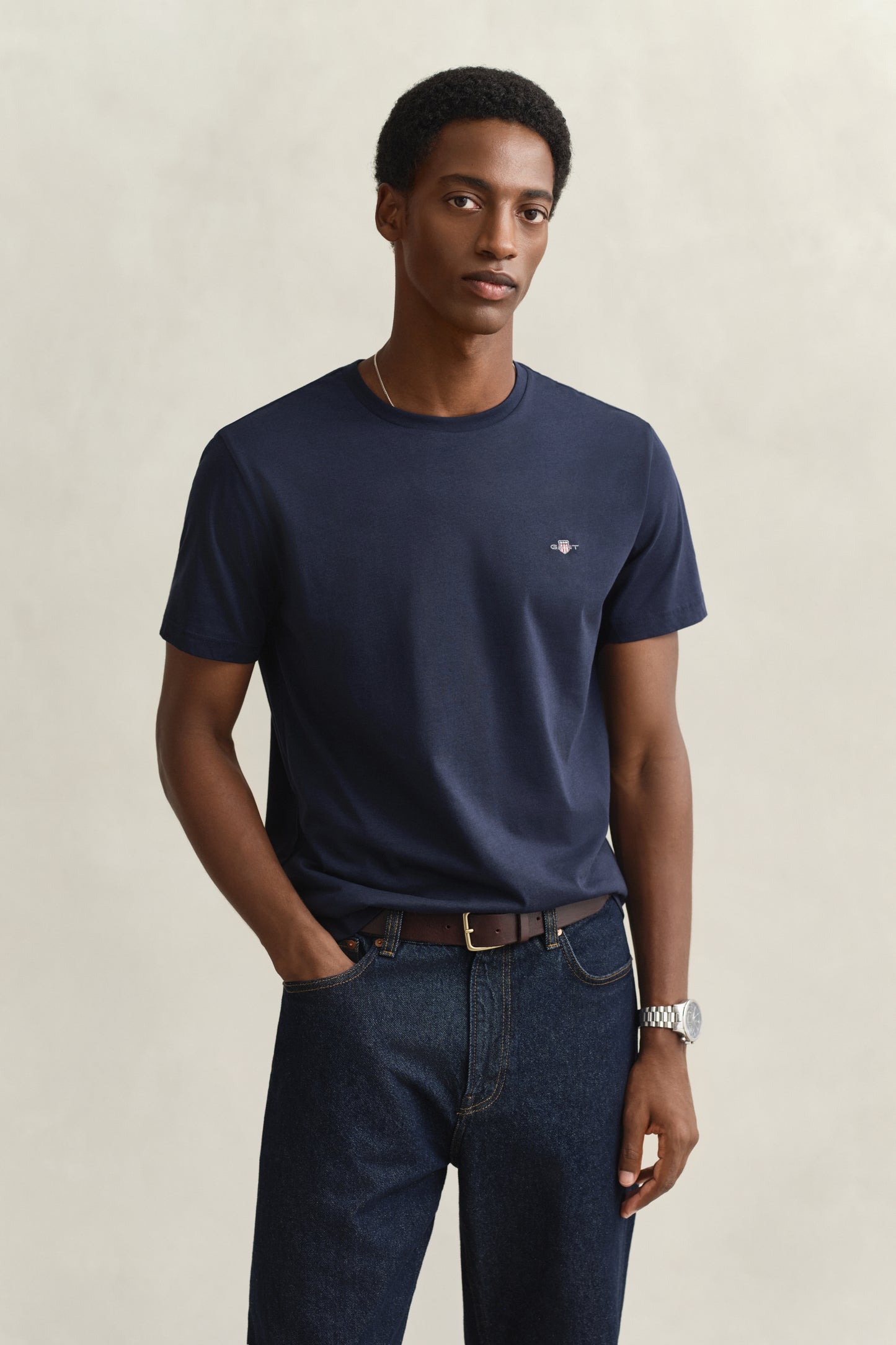 EVENING BLUE, Shield T-Shirt, FRONT-VIEW BY GANT AU.