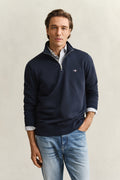 EVENING BLUE, REG SHIELD HALF ZIP SWEAT, FRONT-VIEW BY GANT AU.