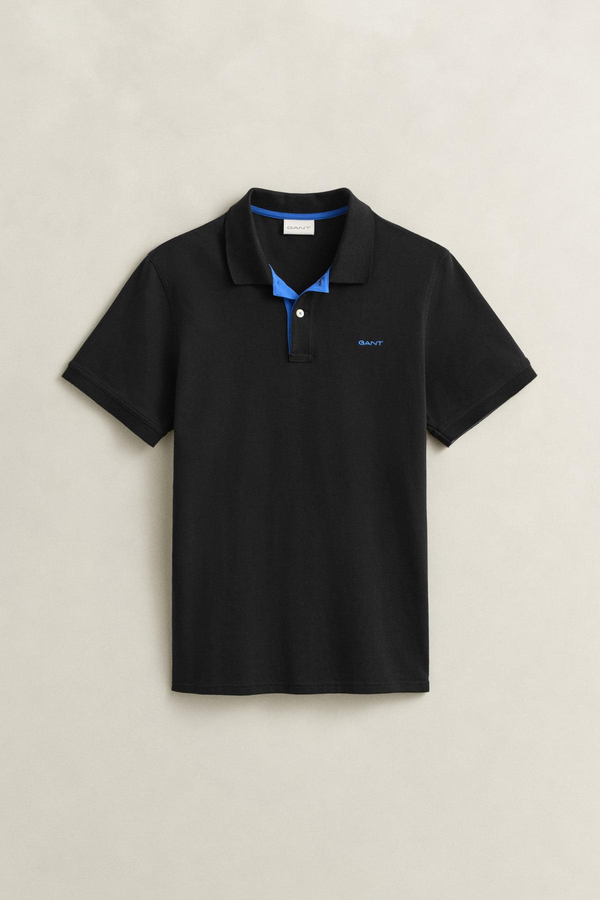 BLACK, Contrast Polo Shirt, FLAT-LAY BY GANT AU.