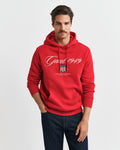 RUBY RED, GRAPHIC HOODIE, FRONT-VIEW BY GANT AU.