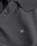 ANTRACIT MELANGE, REG SHIELD SS PIQUE POLO, CLOSE-UP BY GANT AU.