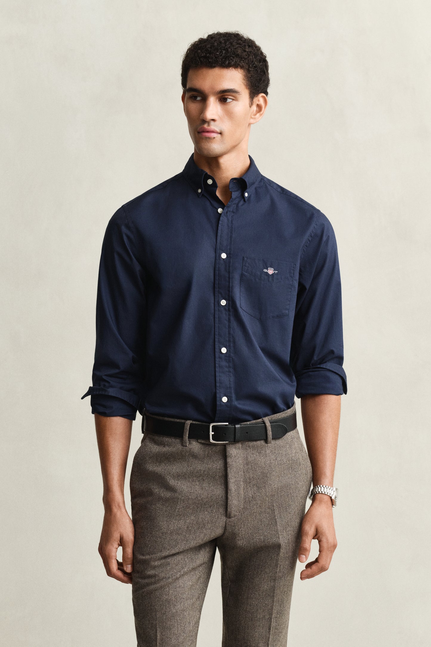MARINE, REG CLASSIC POPLIN SHIRT, FRONT-VIEW BY GANT AU.