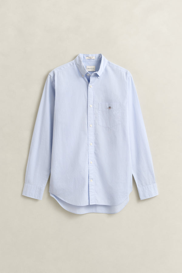LIGHT BLUE, REG CLASSIC POPLIN SHIRT, FLAT-LAY BY GANT AU.