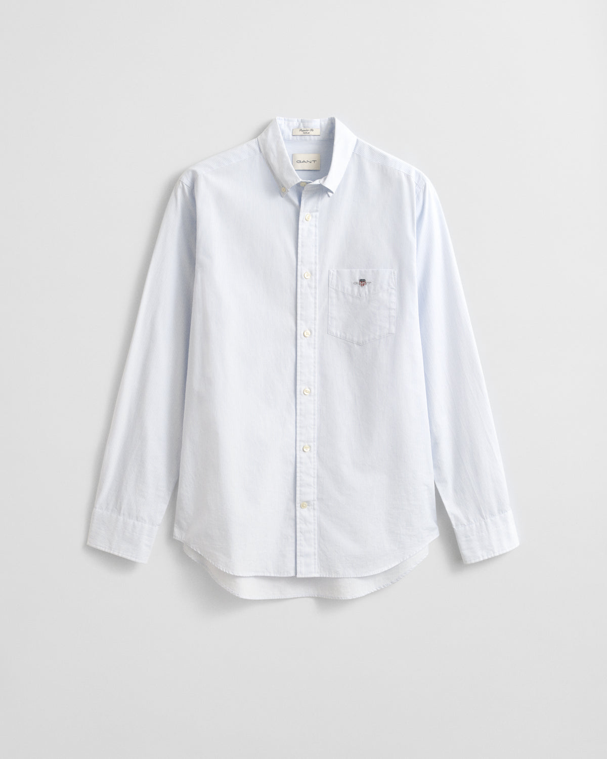 LIGHT BLUE, REG CLASSIC POPLIN BANKER SHIRT, FLAT-LAY BY GANT AU.