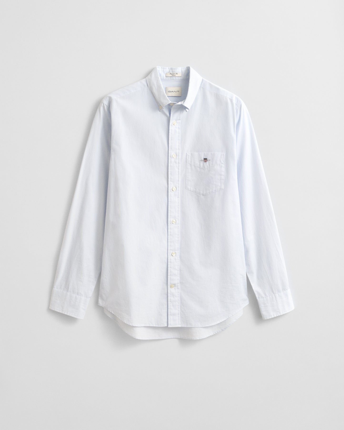 LIGHT BLUE, REG CLASSIC POPLIN BANKER SHIRT, FLAT-LAY BY GANT AU.