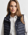 EVENING BLUE, LIGHT DOWN VEST, CLOSE-UP BY GANT AU.