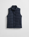 EVENING BLUE, LIGHT DOWN VEST, FLAT-LAY BY GANT AU.