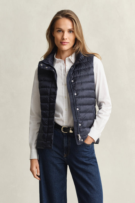 EVENING BLUE, Light Down Vest, FRONT-VIEW BY GANT AU.