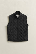 BLACK, QUILTED WINDCHEATER VEST, FLAT-LAY BY GANT AU.