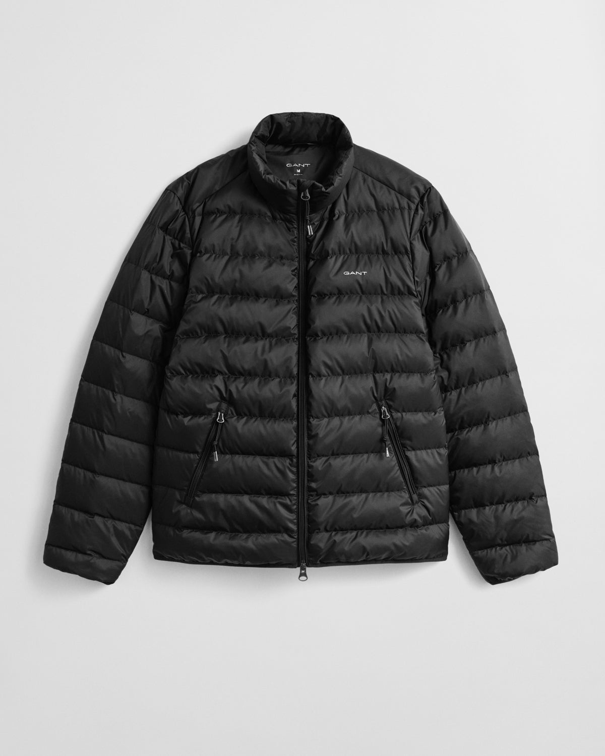 BLACK, LIGHT DOWN JACKET, FLAT-LAY BY GANT AU.