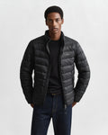 BLACK, LIGHT DOWN JACKET, FRONT-VIEW BY GANT AU.