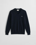 EVENING BLUE, CLASSIC COTTON V-NECK, FLAT-LAY BY GANT AU.
