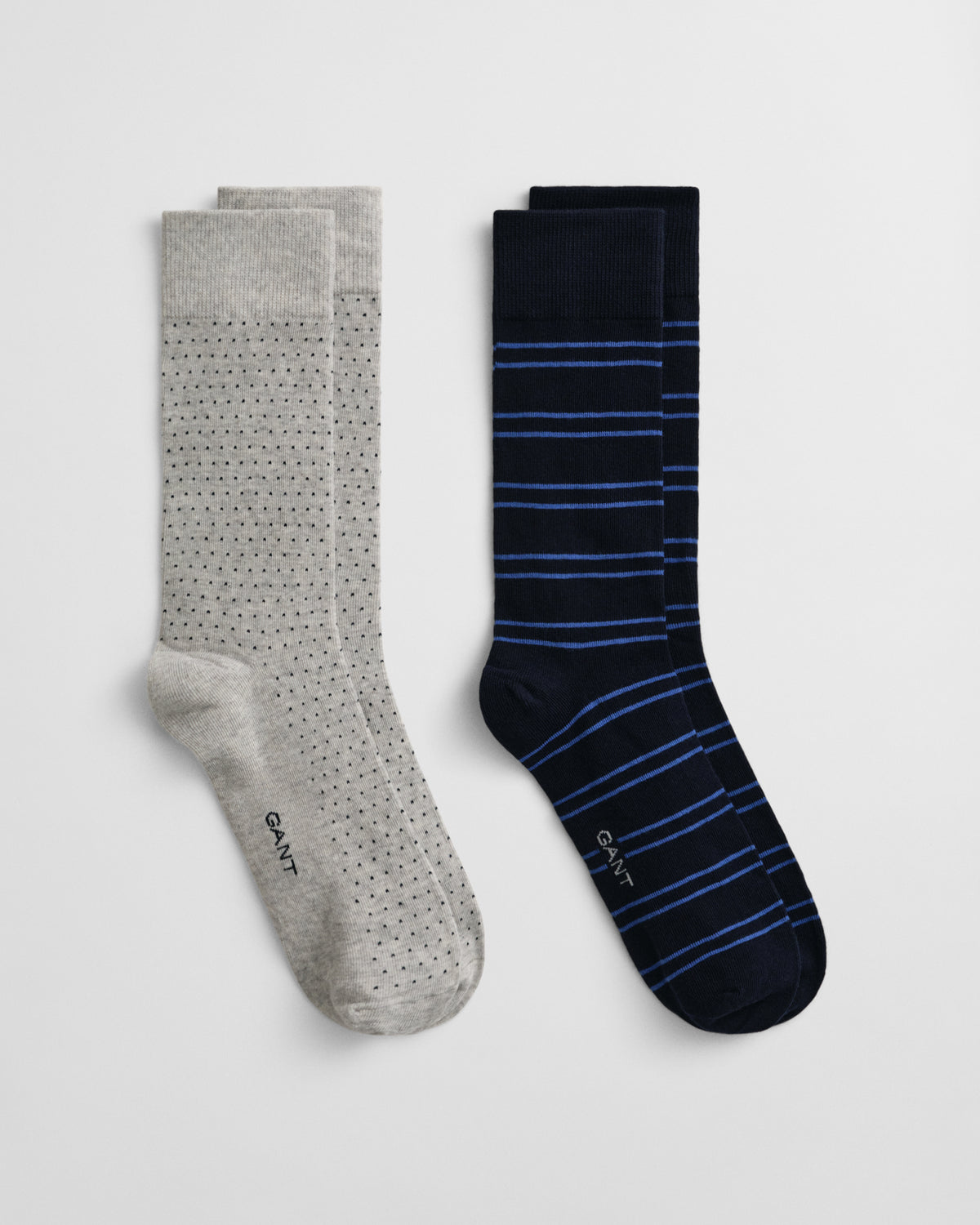 MARINE, STRIPE AND MINI DOT SOCKS 2-P GB, CLOSE-UP BY GANT AU.