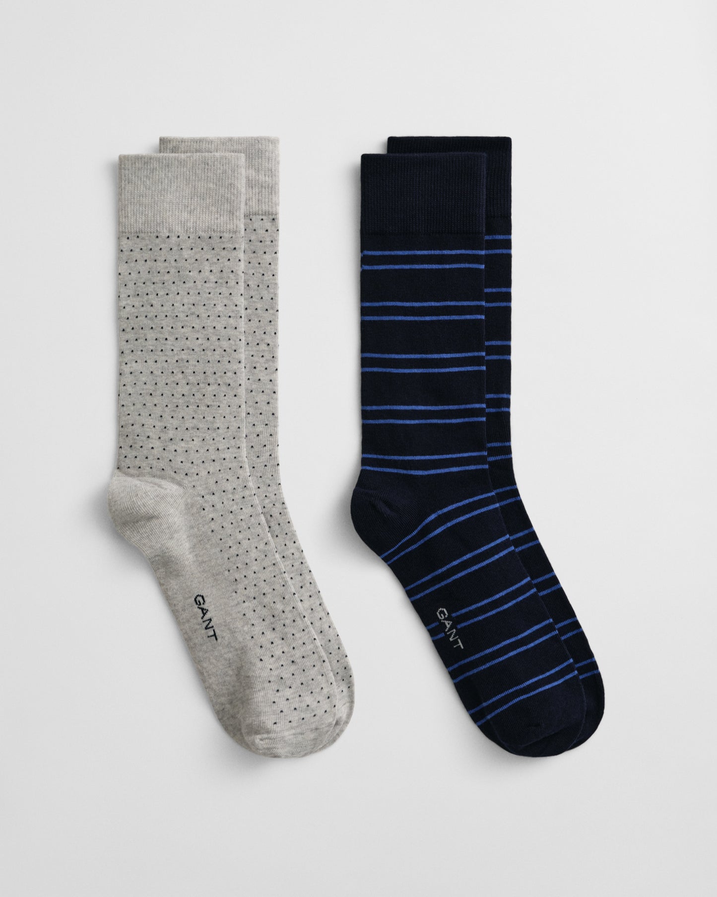 MARINE, STRIPE AND MINI DOT SOCKS 2-P GB, CLOSE-UP BY GANT AU.