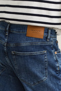 MODEL WEARING Classic Regular Denim Jeans