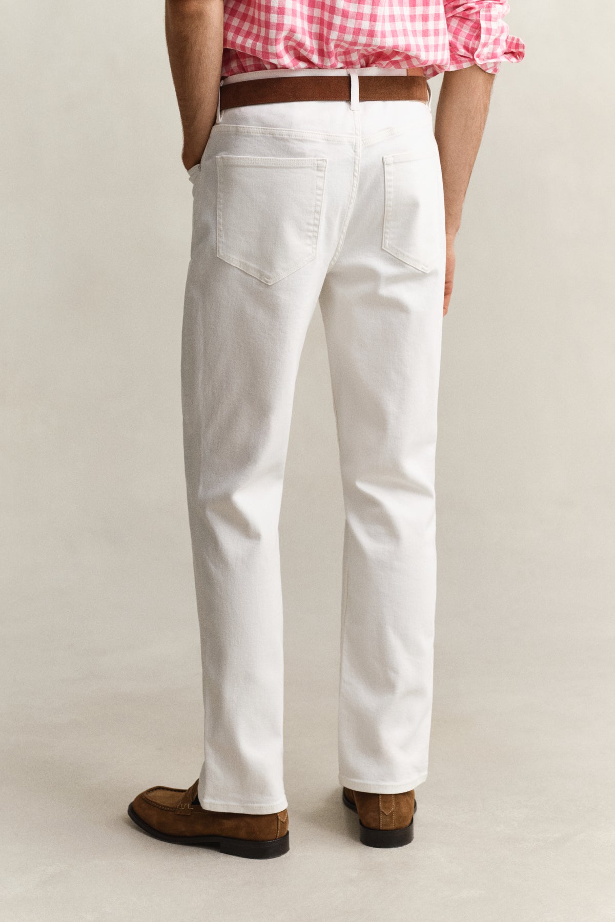 EGGSHELL, Regular White jeans, BACK-VIEW BY GANT AU.