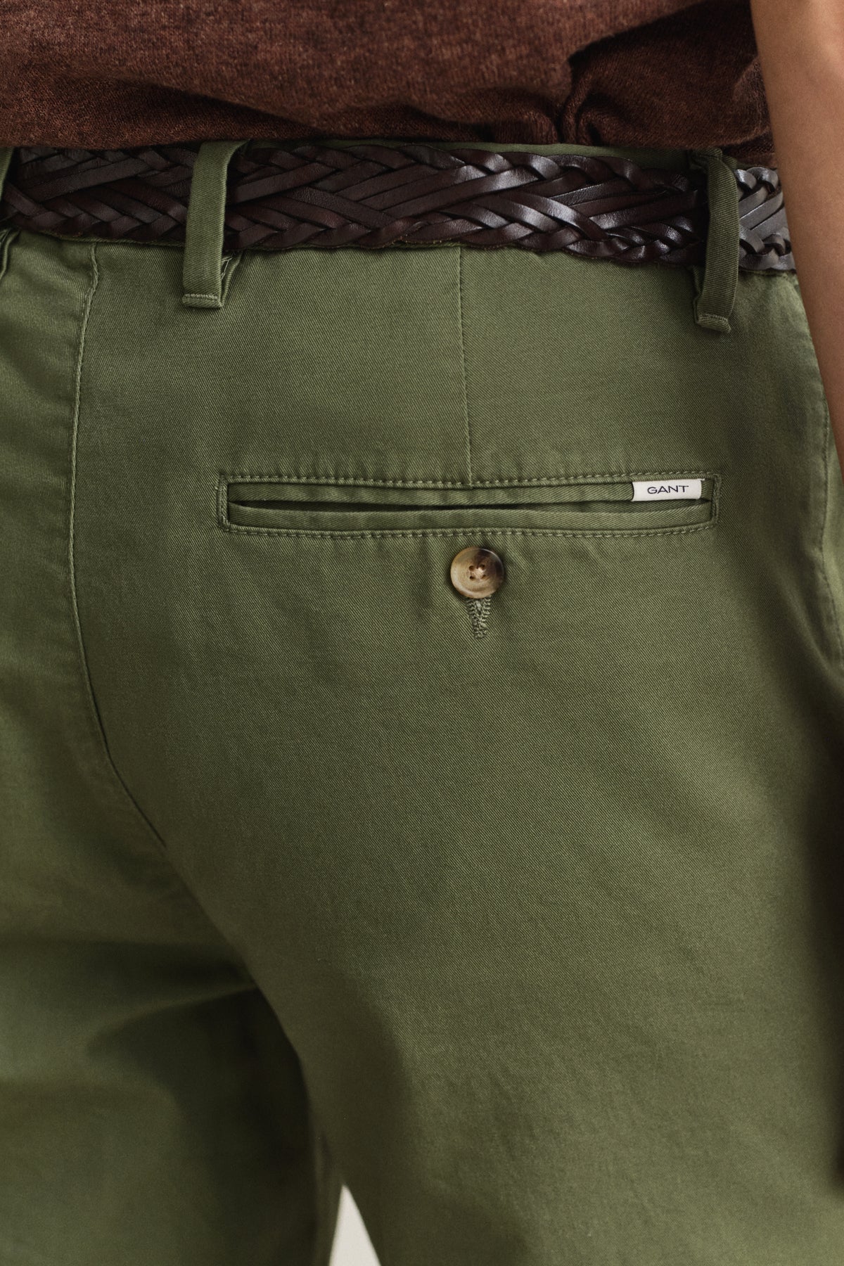 MODEL WEARING Classic Slim Chinos