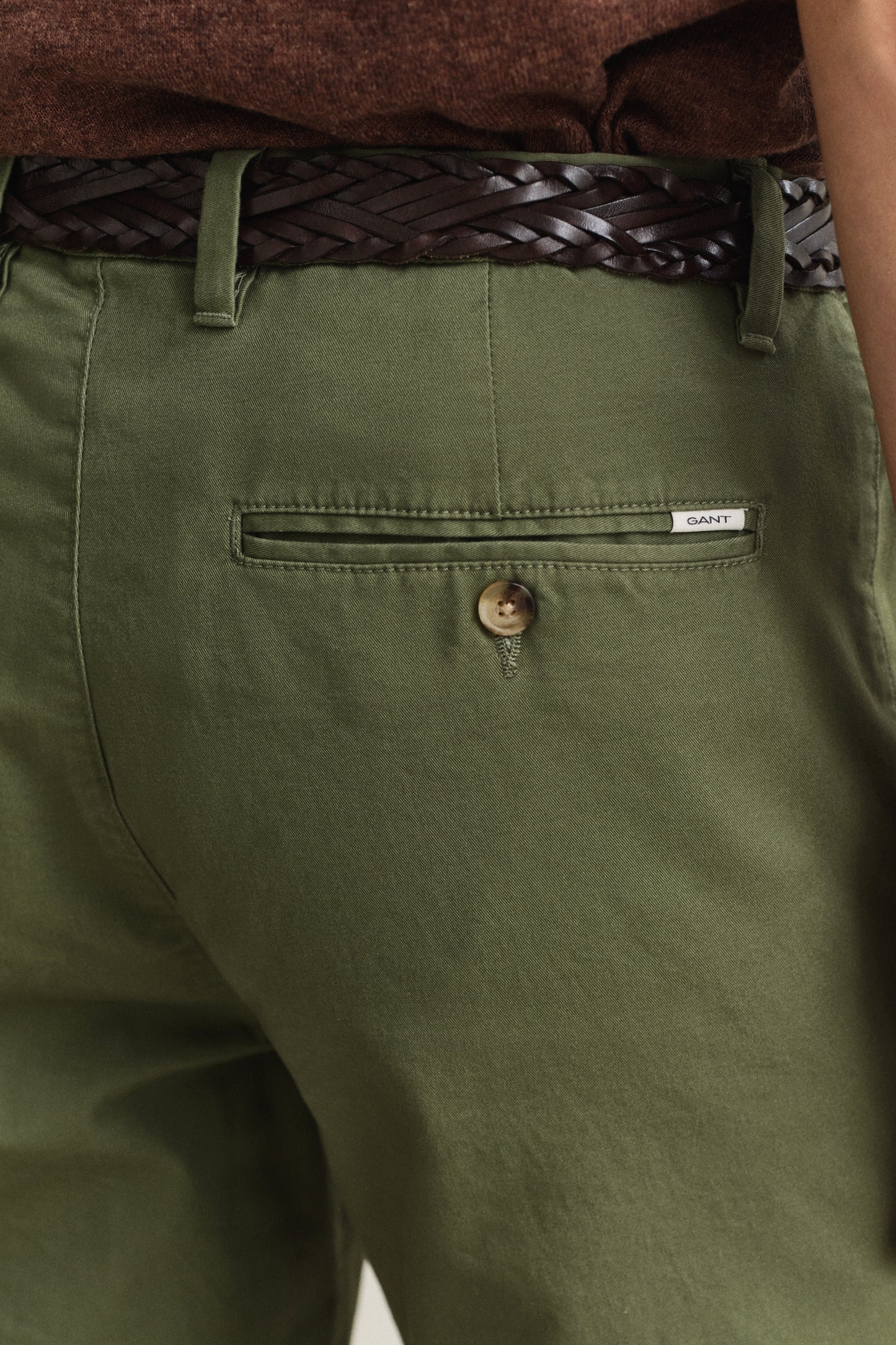 MODEL WEARING Classic Slim Chinos