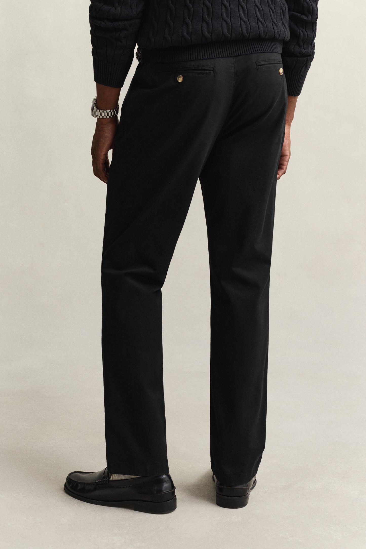 BLACK, Classic Regular Chinos, BACK-VIEW BY GANT AU.