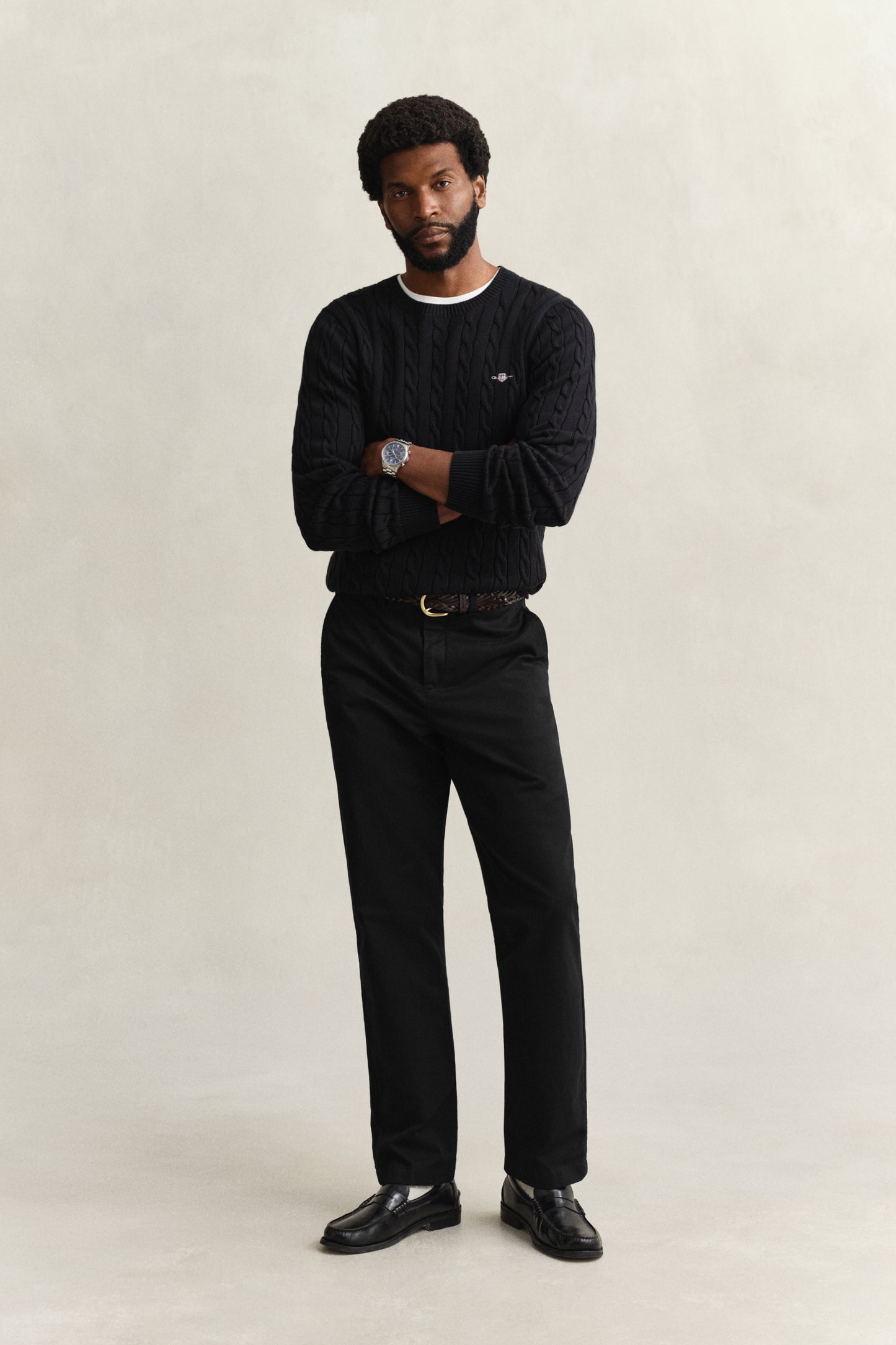 BLACK, Classic Regular Chinos BY GANT AU.