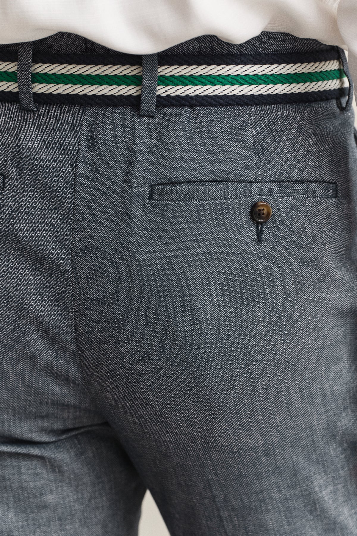Indigo Herringbone Suit Pants
