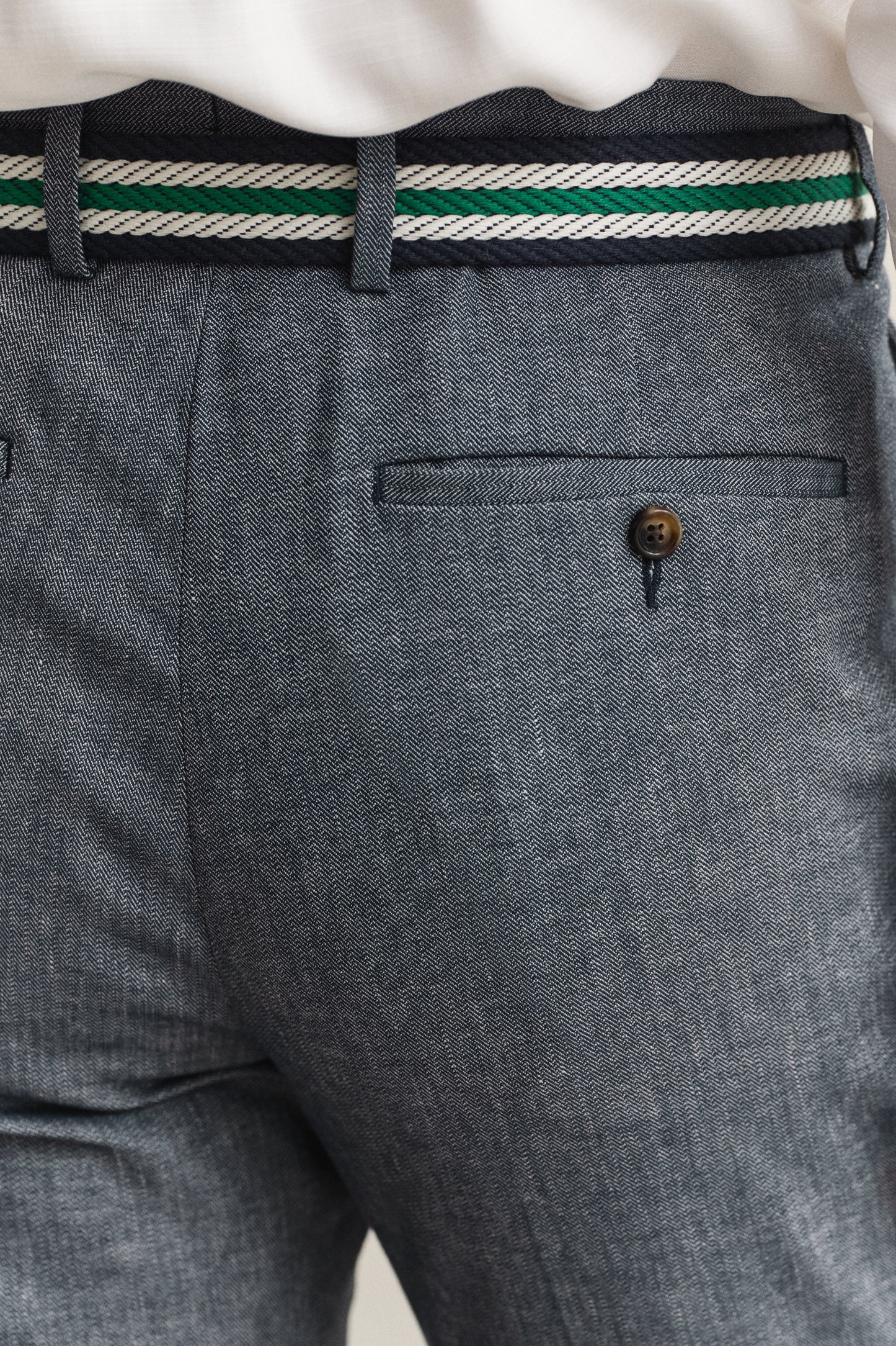 Indigo Herringbone Suit Pants