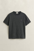 ANTRACIT MELANGE, REG SHIELD SS T-SHIRT, FLAT-LAY BY GANT AU.