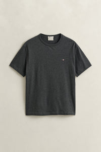 ANTRACIT MELANGE, Shield T-Shirt, FLAT-LAY BY GANT AU.