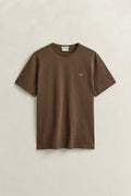 HAZELNUT MELANGE, Shield T-Shirt, FLAT-LAY BY GANT AU.