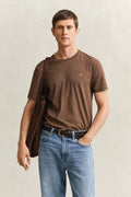 HAZELNUT MELANGE, Shield T-Shirt, FRONT-VIEW BY GANT AU.