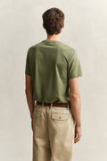 DRY HERB GREEN, Shield T-Shirt, BACK-VIEW BY GANT AU.
