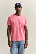 ROSE PINK, Shield T-Shirt, FRONT-VIEW BY GANT AU.