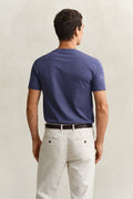 DK JEANSBLUE MELANGE, REG SHIELD SS T-SHIRT, BACK-VIEW BY GANT AU.