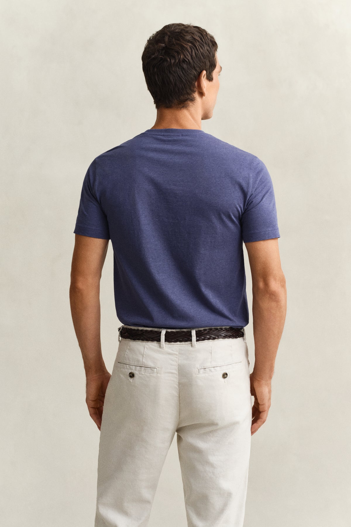 DK JEANSBLUE MELANGE, REG SHIELD SS T-SHIRT, BACK-VIEW BY GANT AU.
