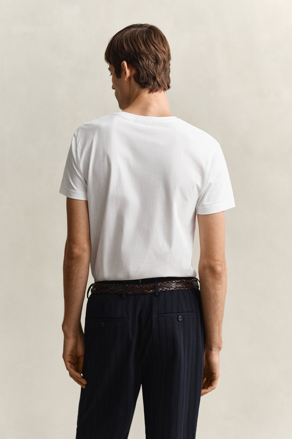 WHITE, Slim Shield T-Shirt, BACK-VIEW BY GANT AU.