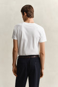 WHITE, Slim Shield T-Shirt, BACK-VIEW BY GANT AU.